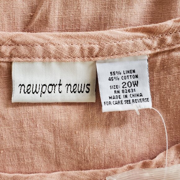 NEWPORT NEWS 2 Pc Jumper Dress Shacket Set Women's Plus 2X 20W Mauve/Light Brown - Picture 3 of 14